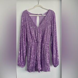 NWTs Lavender Sequin Romper. Perfect for parties, bachelorette or Eras Tour 😉